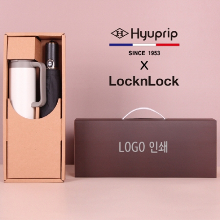 협립 3단 60 울트라 고밀도 30데니어 레자손 완전 자동우산 + 락앤락 테이블 머그 473ml 텀블러세트 #2