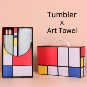 아트세트 로나 이중진공 500ml 텀블러 + 뱀부 170  세면타올 세트