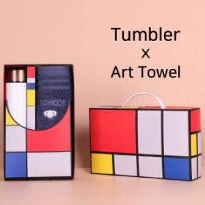 아트세트 로나 이중진공 500ml 텀블러 + 에코홀리 스티치 세면타올 세트