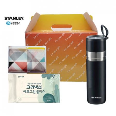 스탠리 고진공 슬림보틀 473ml + 접이식 더블 시장가방 + 에코그린 물티슈 #2
