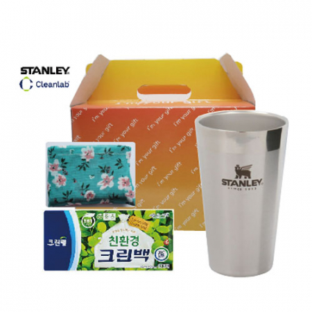 스탠리 파인트컵 473ml + 크린백 + 접이식 더블 장바구니 세트 #2