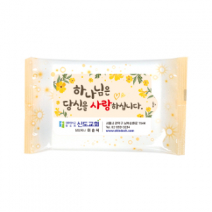 홍보 물티슈 파스텔노랑 20매
