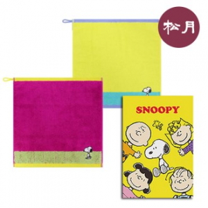 송월 스누피 노스 고리 핸드수건, 케이스 포함 36x36cm