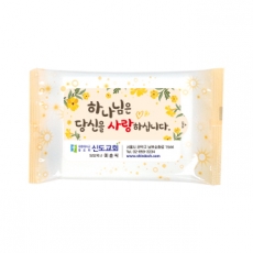 홍보 물티슈 파스텔노랑 10매