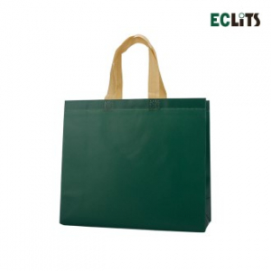 단색 코팅 부직포 가방 그린 [ 소 / 31 x 28 x 11cm ]