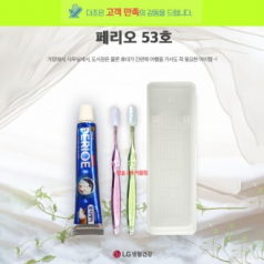 페리오 53호 페리오 치약 50g +국산 팻트 단사출 미세모 칫솔 두개+ 커플형케이스