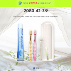 페리오 42-3호 페리오 치약 50g +국산 슬라이스 칫솔 + 혀크리너 + 치간칫솔 + 보온병형 케이스