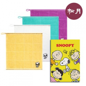 송월 스누피 빅노트 고리 핸드수건, 케이스 포함 36x36cm