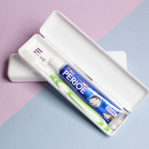 휴대용 흰색케이스 페리오+미세모 양치세트