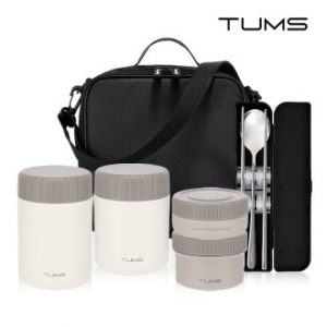 텀스 스텐+플라스틱 2in1 보온도시락 세트 6P (500+400+250+210ml+수저세트+가방)