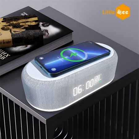 리틀비 4in1 고속 무선충전 무드등 탁상시계 #3