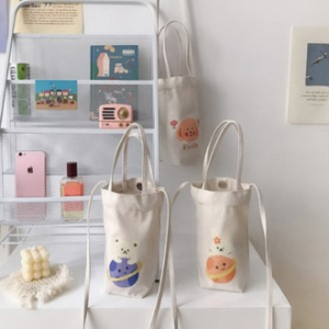 텀블러 에코백, 파우치, 텀블러 가방, 물통파우치, 물통가방, 물병 텀블러 학생 초등학교 행사 학원 판촉물