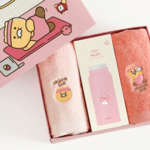 카카오 시즈넬 선물세트 카카오 밀키텀블러 350ml+카카오 코마사 40수 타올2개