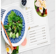 테이블 셋팅지 업소 메뉴판 플레이팅 테이블매트지 B4(8절)