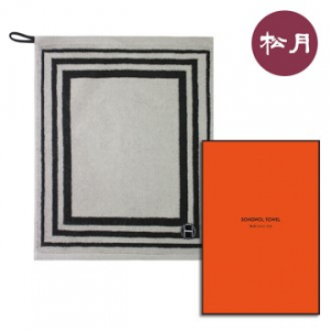 송월 호텔컬렉션 스퀘어패턴 고리 핸드수건, 케이스 포함 34x42cm