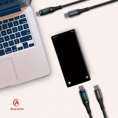 애니존 100W 초고속충전 패브릭 LCD 케이블 2.0M CTC #3