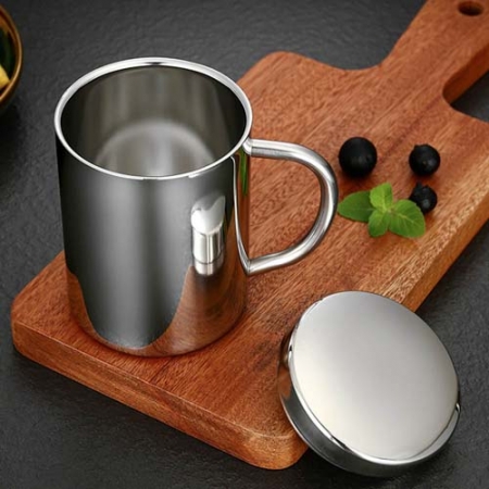 [쿠킹스]뚜껑 이중스텐 물컵(286ml) #2