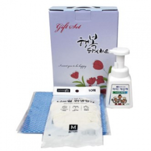 주방전용 아이깨끗해 핸드워시+행주+니트릴 위생장갑 세트(케이스선택)