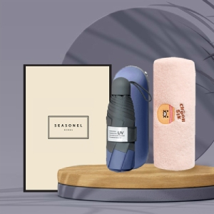 시즈넬 선물세트 카카오 코마사 40수 타올+5단 양우산