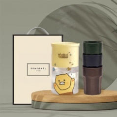 시즈넬 선물세트 카카오 가습기250ml+커피가루 컵(3P)