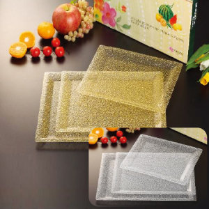 직사각 아크릴쟁반 골드펄/실버펄 3P세트