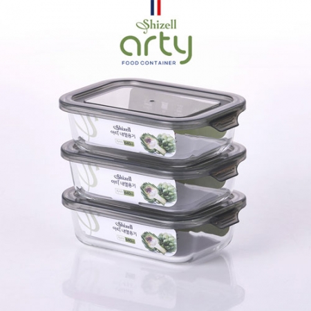 쉬젤 아티 내열용기 직사각 3종세트 (직사각640ml*3ea) #2