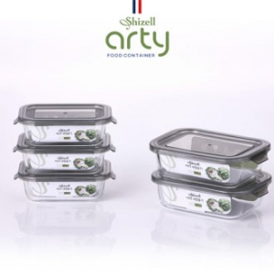 쉬젤 아티 내열용기 직사각 5종세트, 직사각400ml x3개 + 640ml x2개