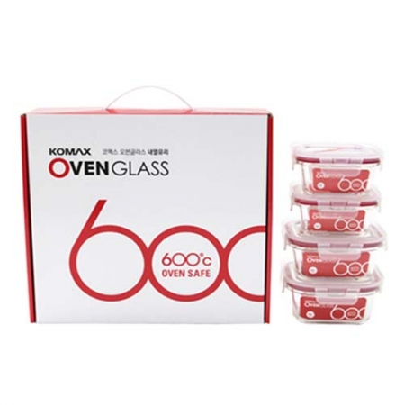 코멕스 오븐글라스 정 4종 밀폐용기 세트