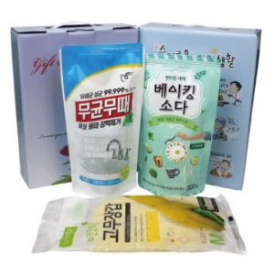 무균무때 욕실용 세정제+베이킹 소다+면코팅 고무장갑 3종세트
