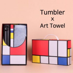 아트세트 모던 원터치 500ml 텀블러 + 코마 40수 호텔 180 세면타올 세트