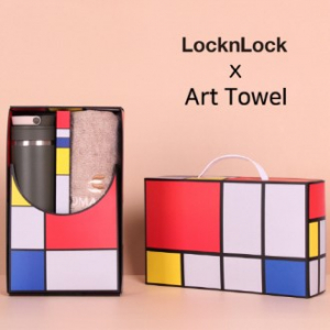 아트세트 락앤락 뉴메트로 투웨이 텀블러 355ml+ 코마클럽 코튼 솔리드 세면타올 세트