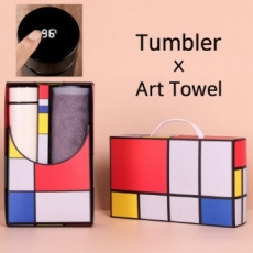 아트세트 스마트 온도계 500ml 텀블러 + 뱀부 170 세면타올 세트