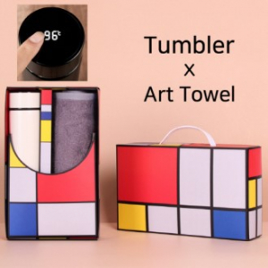 아트세트 스마트 온도계 500ml 텀블러 + 뱀부 170 세면타올 세트