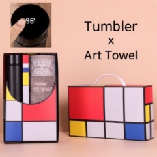 아트세트 스마트 온도계 500ml 텀블러 + 코마 노블 세면타올 세트