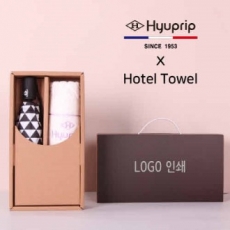 프리미엄 세트 협립 3단 미니 스타앵글 완전 자동 우양산 + 협립 눈꽃 폴딩 세면타올 세트