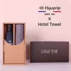 프리미엄 세트 협립 3단 심플 수동우산 + 뱀부 170 호텔 세면타올 세트