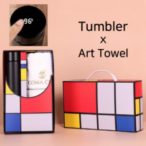 아트세트 스마트 온도계 500ml 텀블러 + 코마 페르시아 세면타올 세트