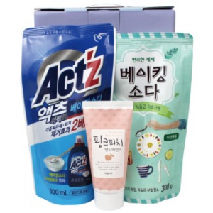 액츠 세탁세제+베이킹소다+과일나라 핸드에센스 3종세트(케이스 선택)
