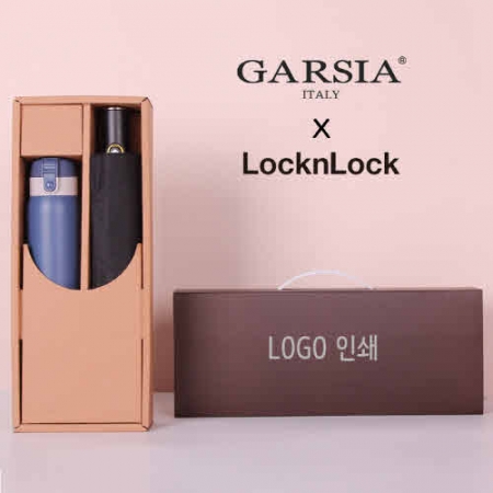 가르시아 3단 10K 300T 레자손 완전 자동우산+락앤락 처비 370ml 텀블러 세트 #2