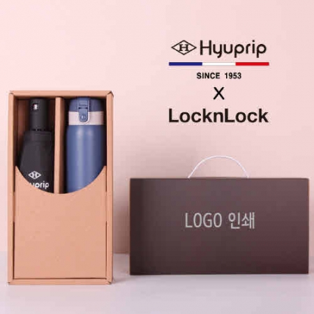 협립 3단 심플 수동 우산+락앤락 처비 370ml 텀블러 세트 #2
