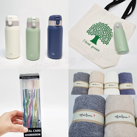 락앤락 처비 텀블러 370ml 선물세트(데일리2호) 송월타올 에코백 치과용칫솔세트 #5