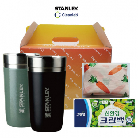 스탠리 고진공 텀블러 473ml + 접이식 더블 장바구니 + 크린백 #3