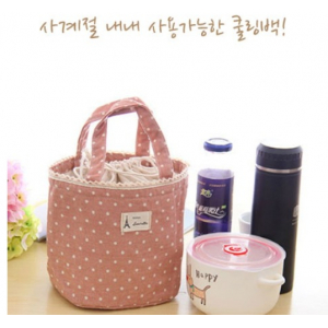 도트 쿨러백, 귀여운 도시락가방, 보온백, 보냉백, 도시락 가방, 직장인 학생