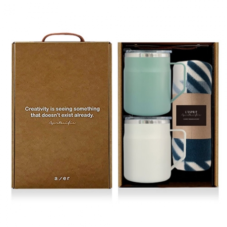 레스쁘리 고급 텀블러세트 KKKK(어반 스텐 머그 475ml+무릎담요) #2