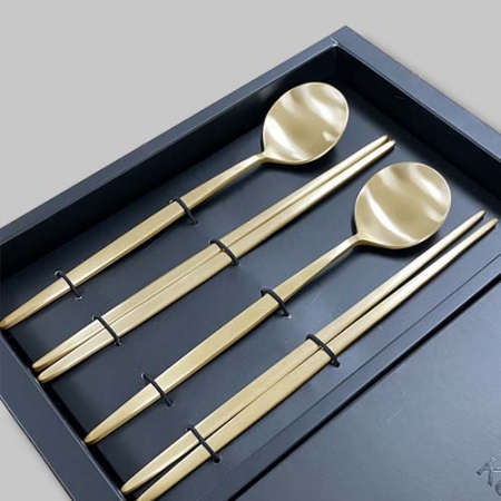 방짜 유기 양식 수저세트 (2인) #2