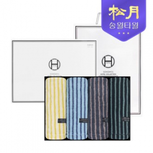 [송월타올] 호텔컬렉션 솔리드 스트라이프44 타올 (220g) 4P 세트