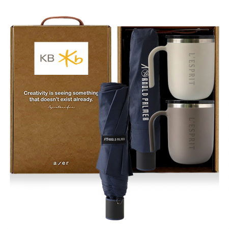 레스쁘리 고급 텀블러세트 GGGG (포니테일 머그 400ml + 3단 아놀드파마 우산) #3