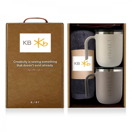 레스쁘리 고급 텀블러세트 HHHH (포니테일 머그 400ml + 프리미엄 타올) #3