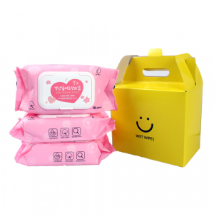 칼라풀케이스 물티슈 핑크 80매 45g 3P