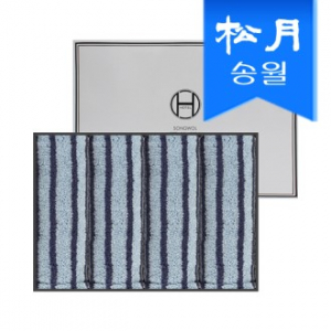 [송월타올]호텔컬렉션 스트라이프 솔리드 44 타올 4매 선물세트(쇼핑백), 기념수건, 답례품